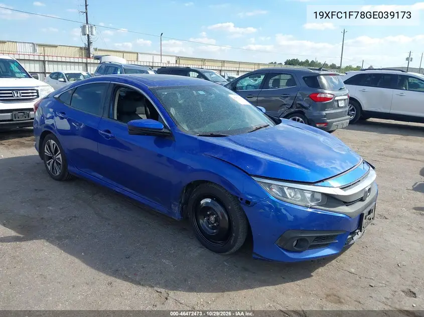HONDA CIVIC 2016, VIN 19XFC1F78GE039173