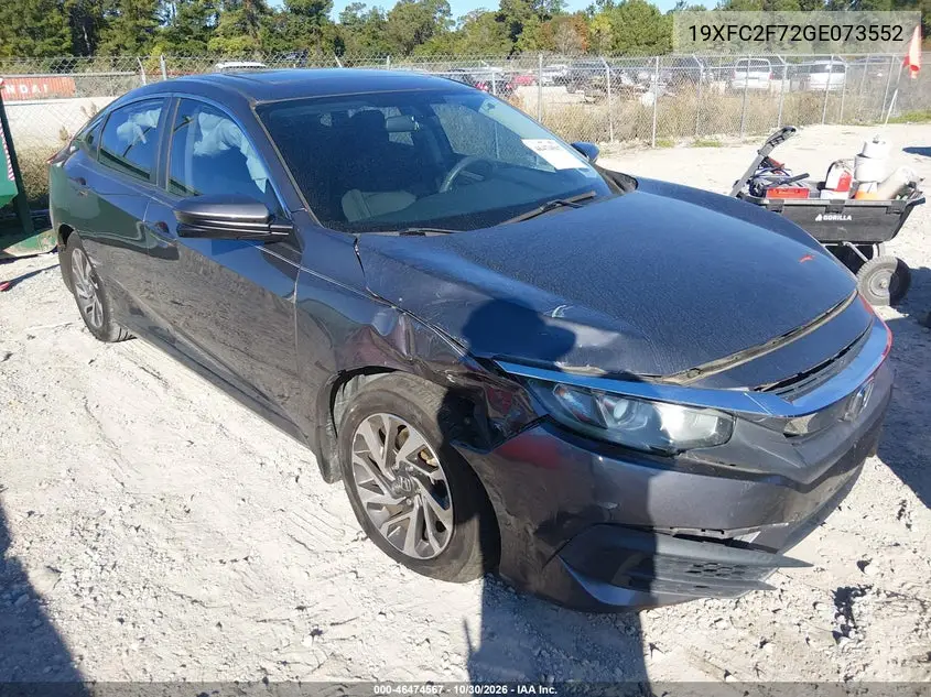 HONDA CIVIC 2016, VIN 19XFC2F72GE073552