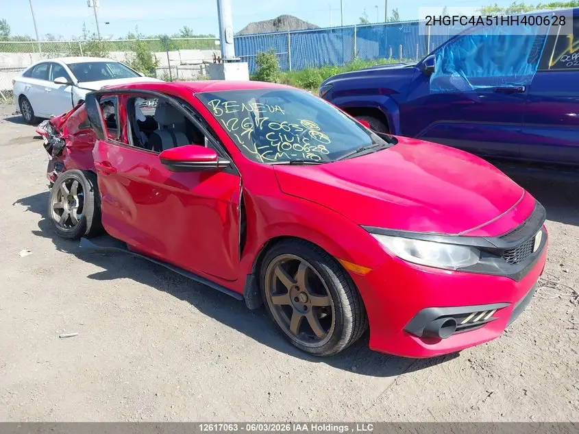 HONDA CIVIC 2017, VIN 2HGFC4A51HH400628