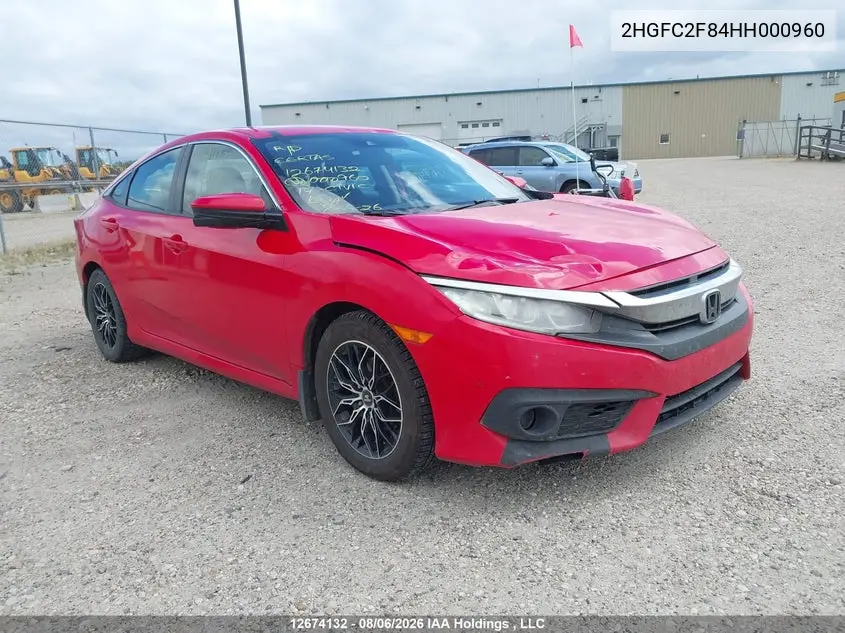 HONDA CIVIC 2017, VIN 2HGFC2F84HH000960