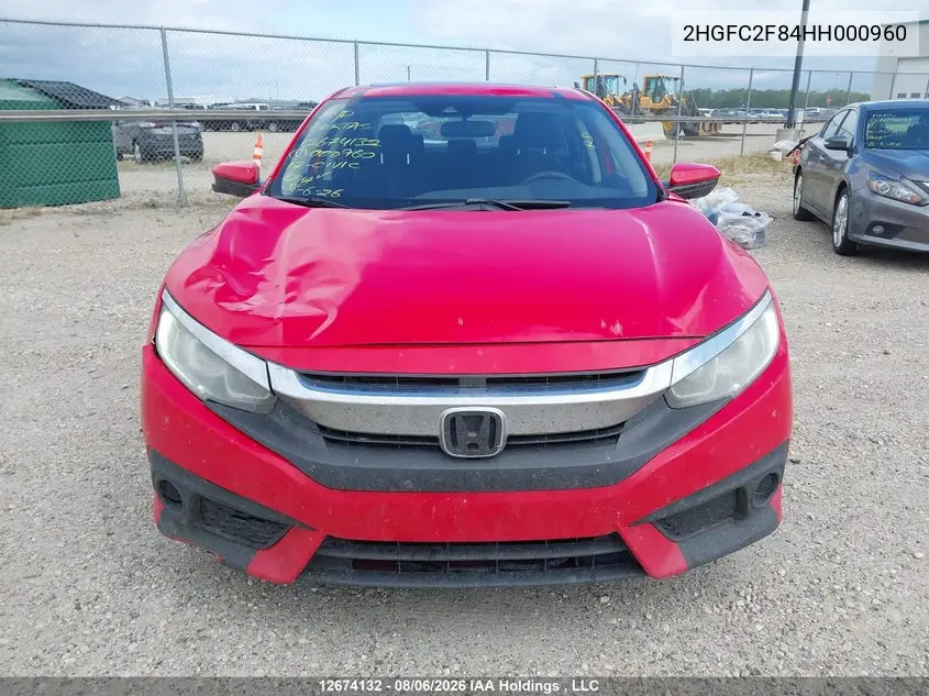 2017 HONDA CIVIC VIN 2HGFC2F84HH000960 — фото 12