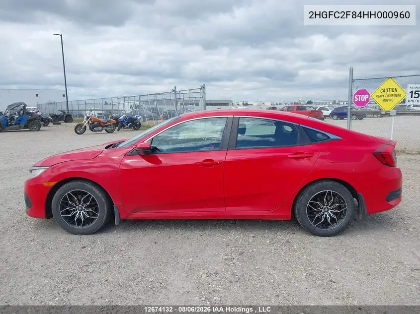 2017 HONDA CIVIC VIN 2HGFC2F84HH000960 — фото 14