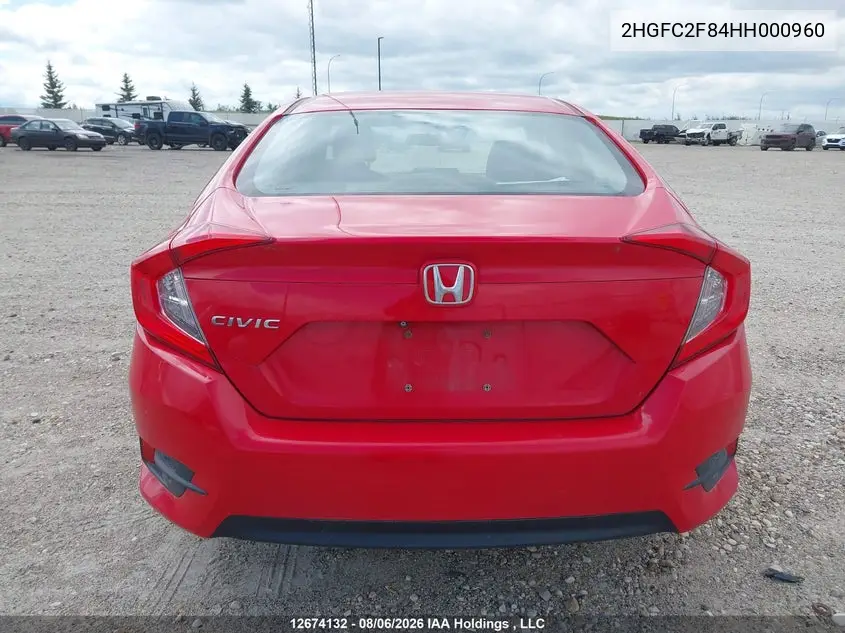 2017 HONDA CIVIC VIN 2HGFC2F84HH000960 — фото 16