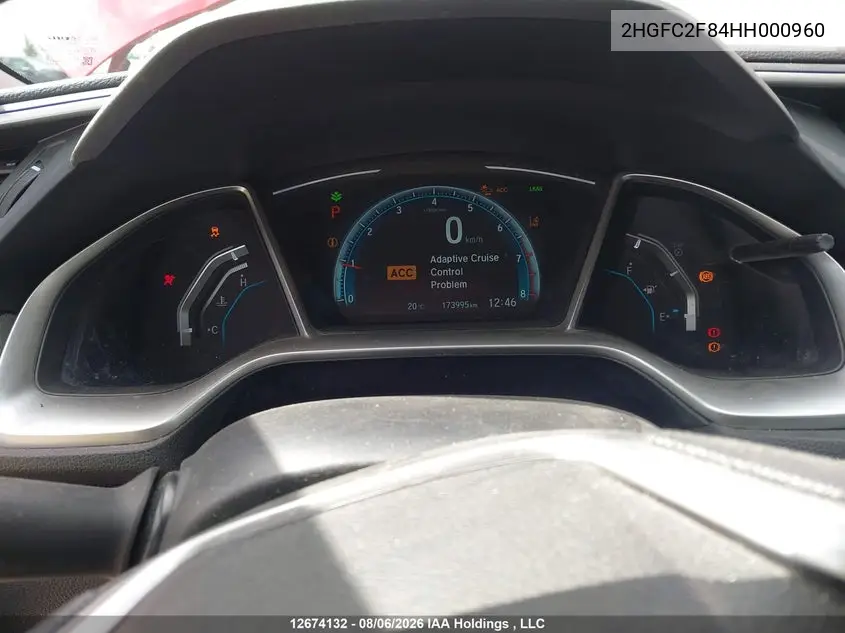 2017 HONDA CIVIC VIN 2HGFC2F84HH000960 — фото 7