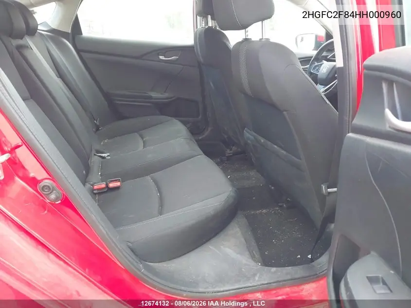 2017 HONDA CIVIC VIN 2HGFC2F84HH000960 — фото 8
