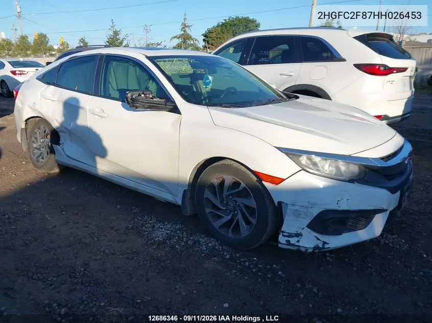 HONDA CIVIC 2017, VIN 2HGFC2F87HH026453