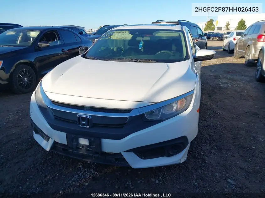 2017 HONDA CIVIC VIN 2HGFC2F87HH026453 — фото 11