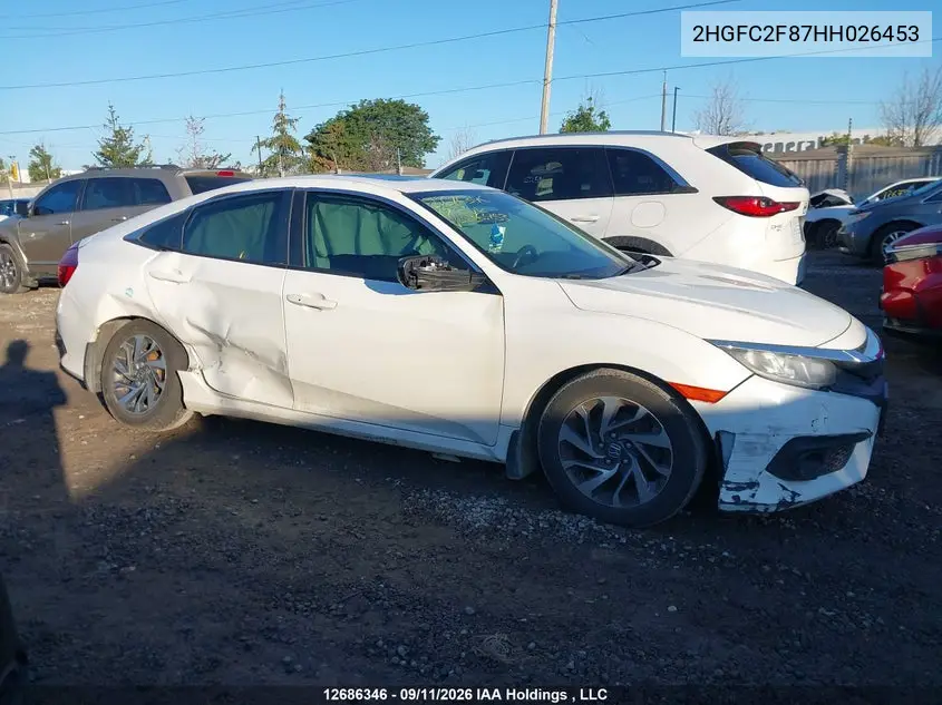 2017 HONDA CIVIC VIN 2HGFC2F87HH026453 — фото 12