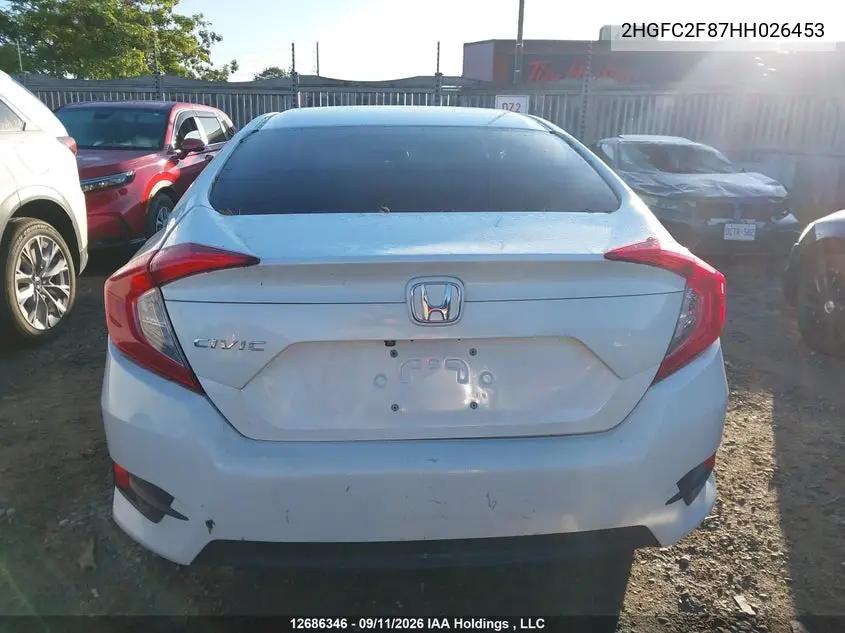 2017 HONDA CIVIC VIN 2HGFC2F87HH026453 — фото 15