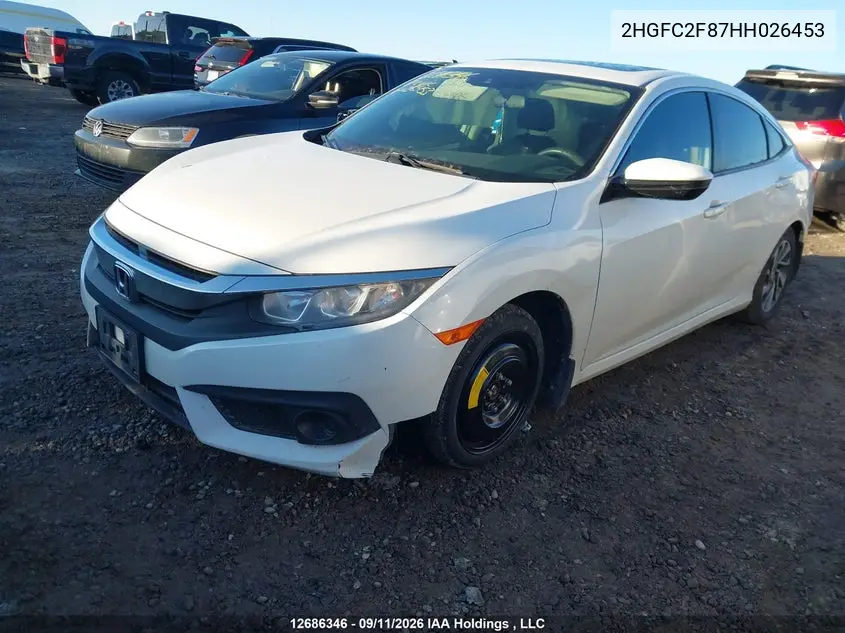 2017 HONDA CIVIC VIN 2HGFC2F87HH026453 — фото 2