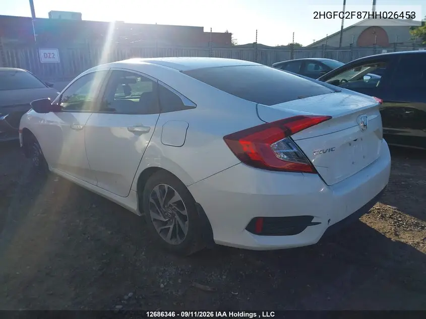 2017 HONDA CIVIC VIN 2HGFC2F87HH026453 — фото 3