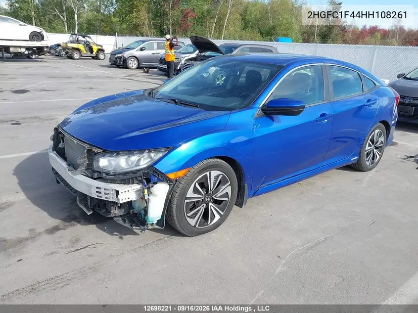 2017 HONDA CIVIC VIN 2HGFC1F44HH108261 — фото 2