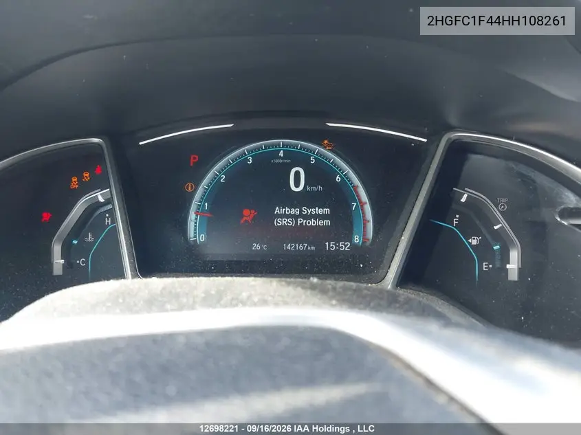 2017 HONDA CIVIC VIN 2HGFC1F44HH108261 — фото 7
