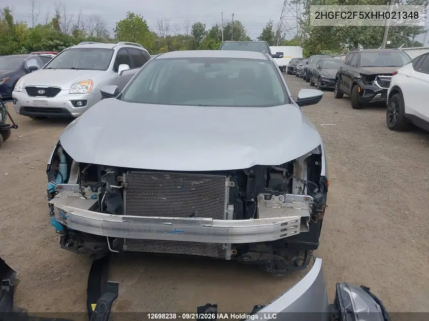 2017 HONDA CIVIC VIN 2HGFC2F5XHH021348 — фото 14