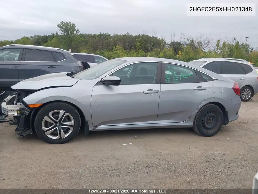 2017 HONDA CIVIC VIN 2HGFC2F5XHH021348 — фото 16