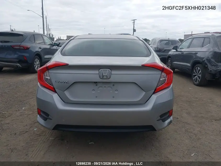 2017 HONDA CIVIC VIN 2HGFC2F5XHH021348 — фото 18