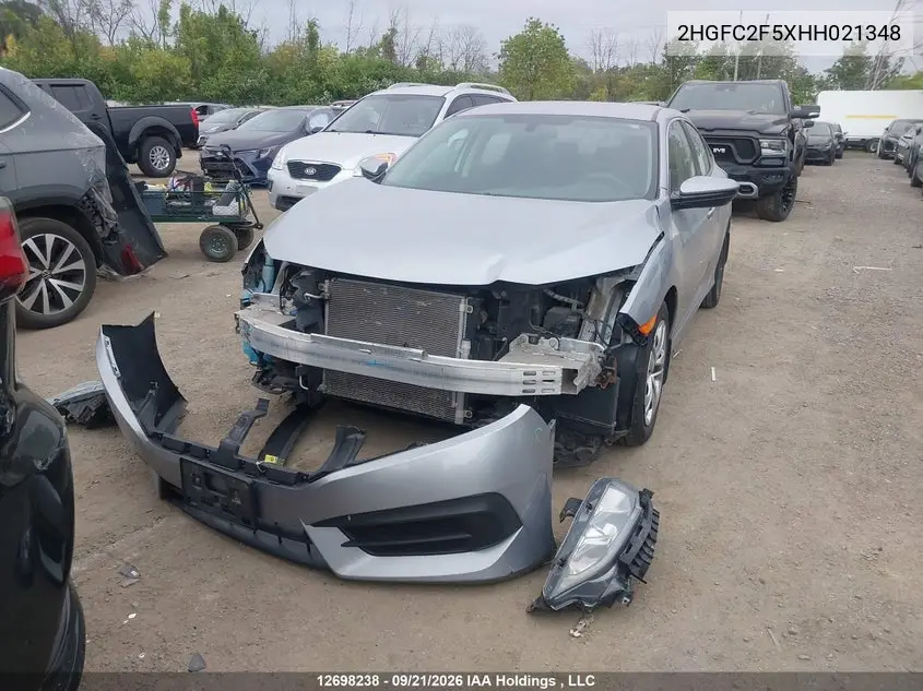 2017 HONDA CIVIC VIN 2HGFC2F5XHH021348 — фото 3