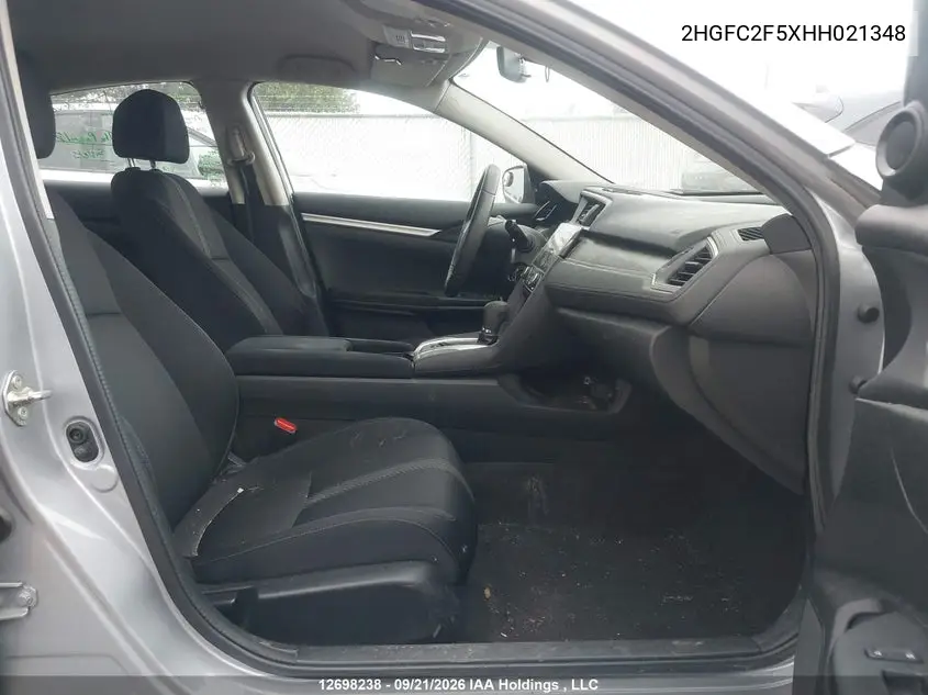 2017 HONDA CIVIC VIN 2HGFC2F5XHH021348 — фото 6