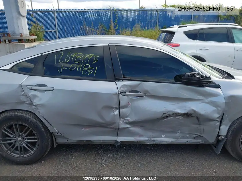 2017 HONDA CIVIC VIN 2HGFC2F52HH011851 — фото 14