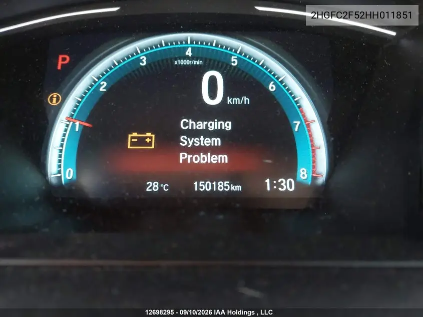 2017 HONDA CIVIC VIN 2HGFC2F52HH011851 — фото 16