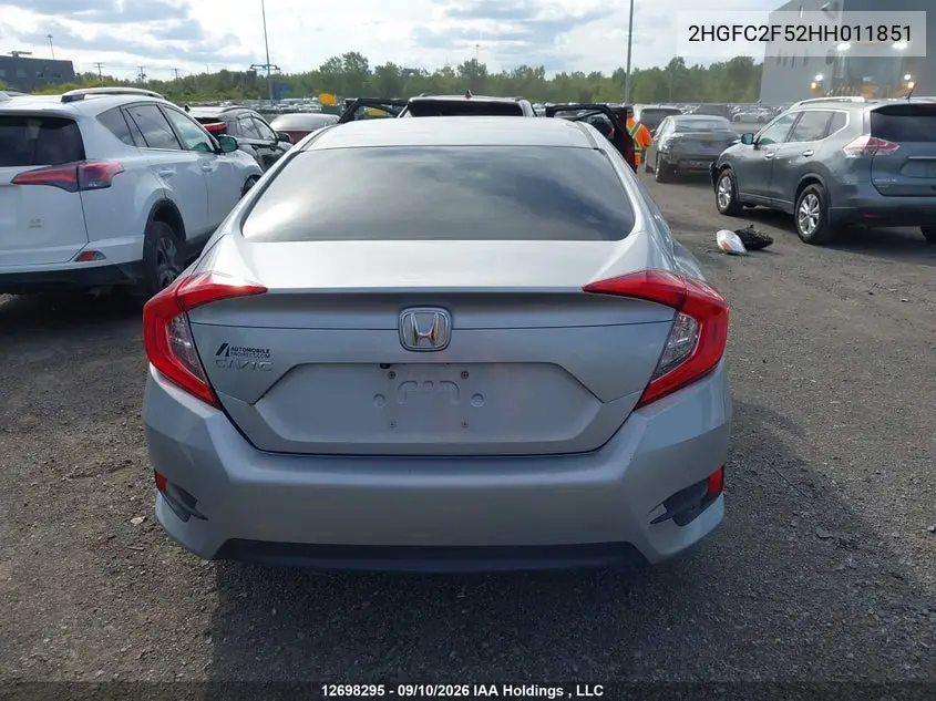 2017 HONDA CIVIC VIN 2HGFC2F52HH011851 — фото 17