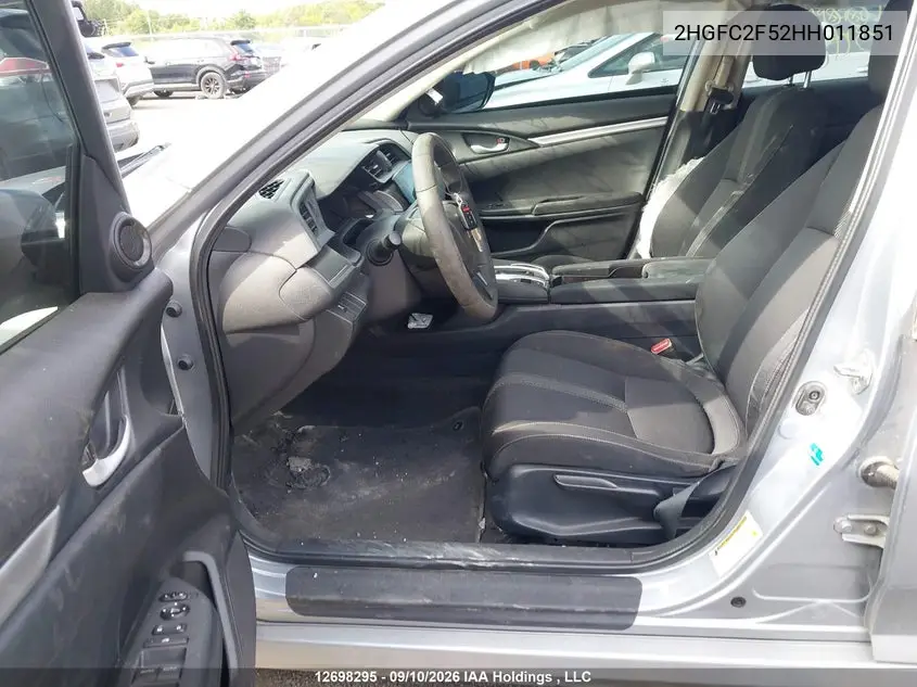 2017 HONDA CIVIC VIN 2HGFC2F52HH011851 — фото 5