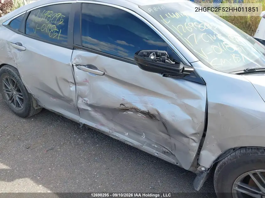 2017 HONDA CIVIC VIN 2HGFC2F52HH011851 — фото 6