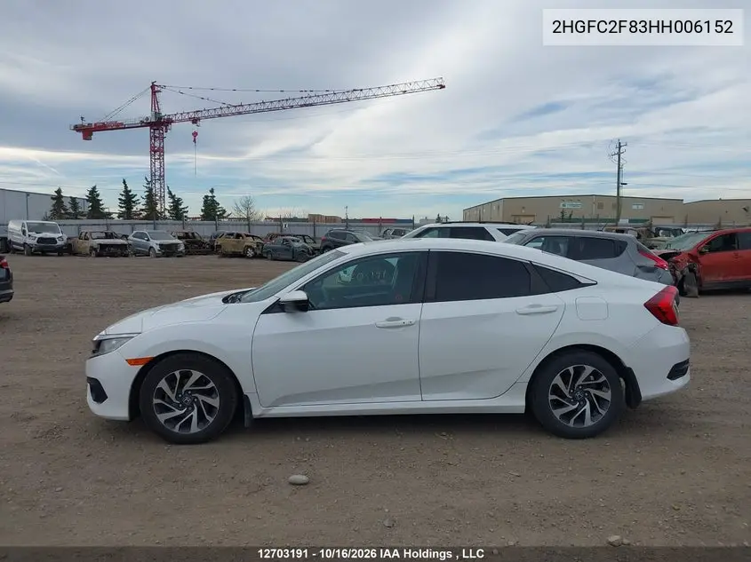 2017 HONDA CIVIC VIN 2HGFC2F83HH006152 — фото 15