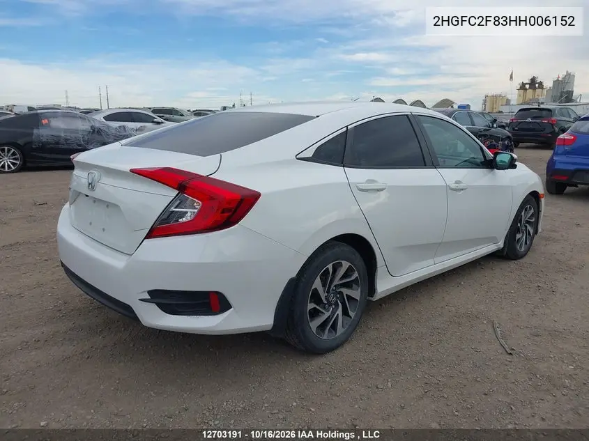 2017 HONDA CIVIC VIN 2HGFC2F83HH006152 — фото 5