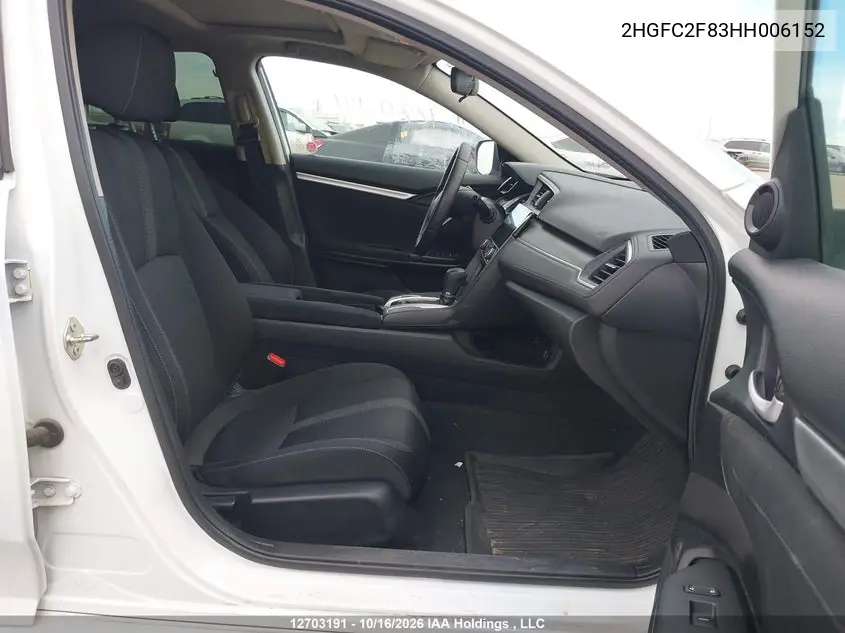 2017 HONDA CIVIC VIN 2HGFC2F83HH006152 — фото 6
