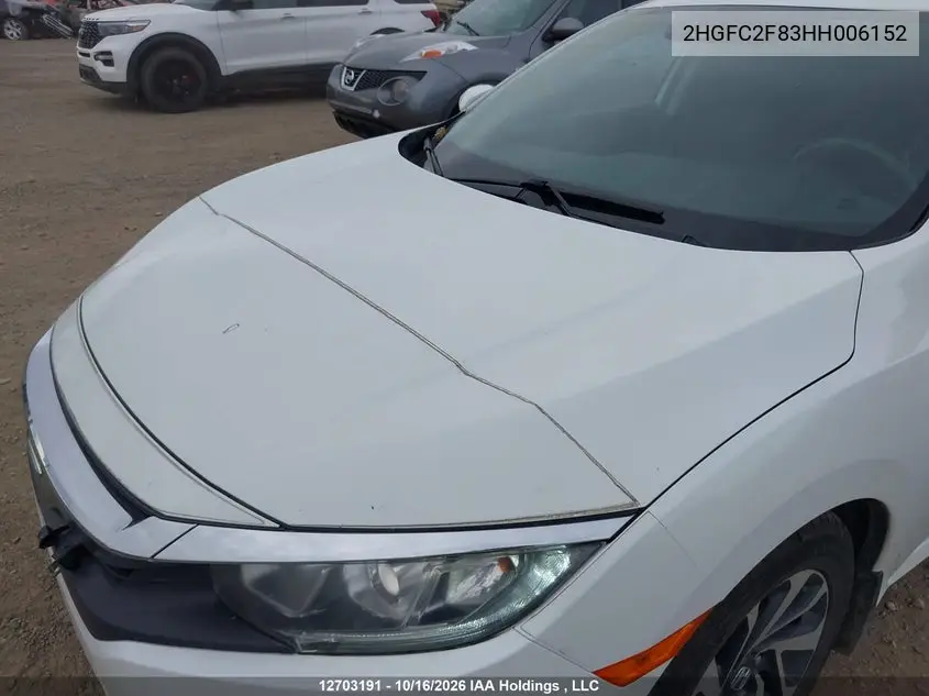 2017 HONDA CIVIC VIN 2HGFC2F83HH006152 — фото 7