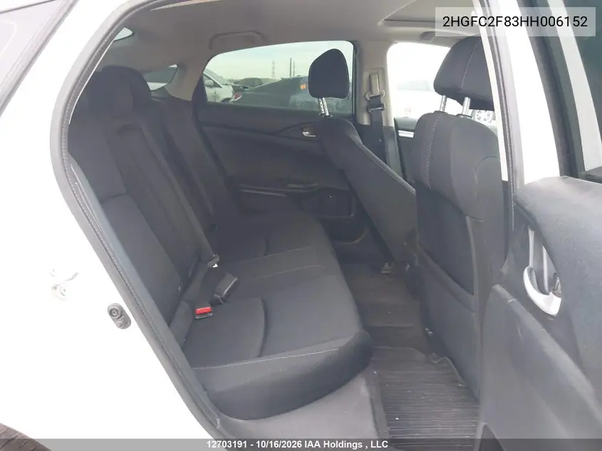 2017 HONDA CIVIC VIN 2HGFC2F83HH006152 — фото 9