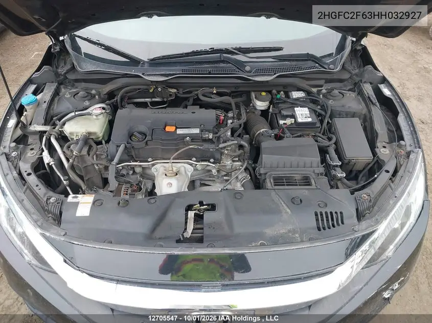 2017 HONDA CIVIC VIN 2HGFC2F63HH032927 — фото 10