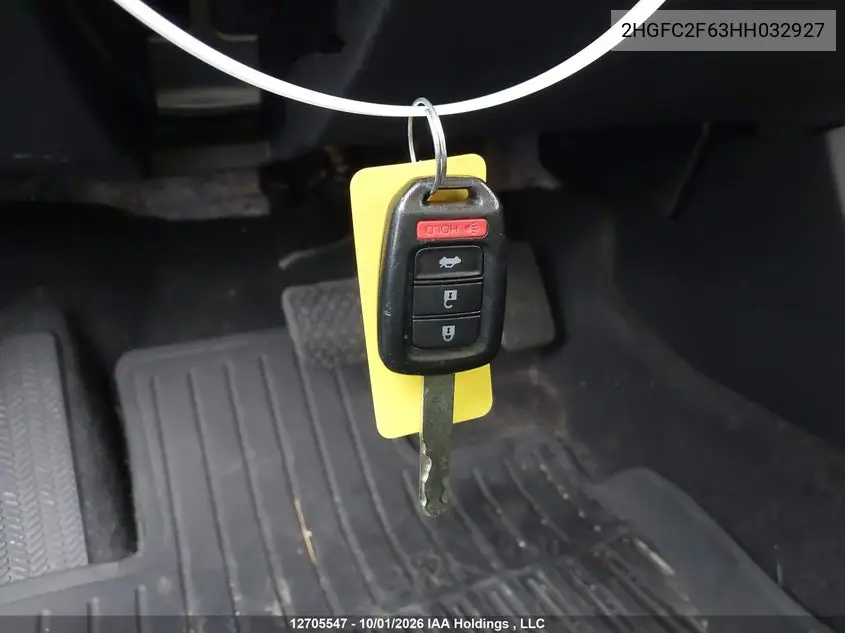 2017 HONDA CIVIC VIN 2HGFC2F63HH032927 — фото 11