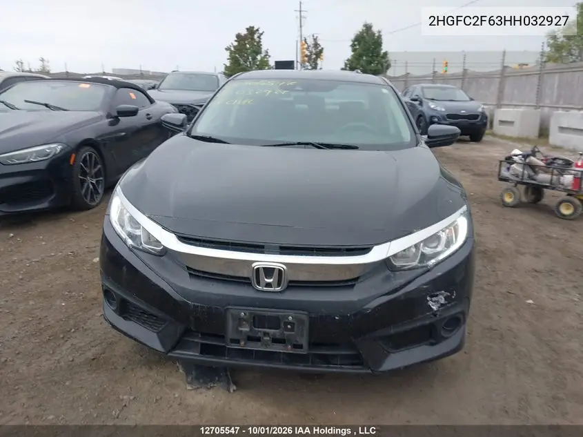 2017 HONDA CIVIC VIN 2HGFC2F63HH032927 — фото 13