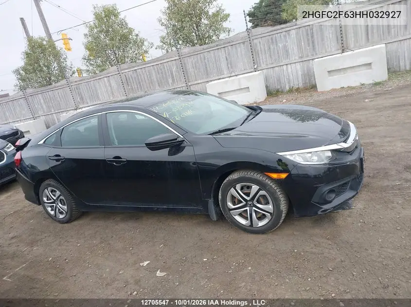 2017 HONDA CIVIC VIN 2HGFC2F63HH032927 — фото 14