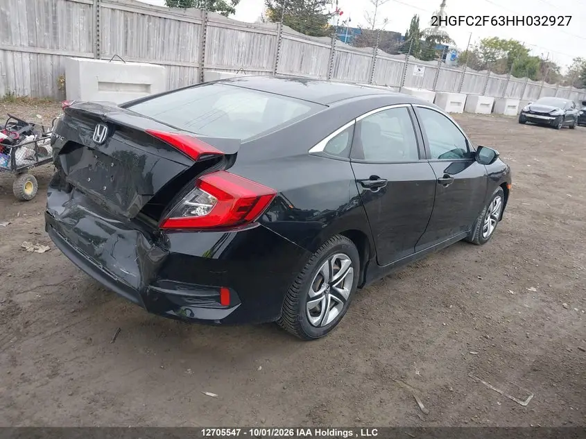 2017 HONDA CIVIC VIN 2HGFC2F63HH032927 — фото 4
