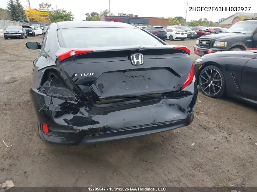 2017 HONDA CIVIC VIN 2HGFC2F63HH032927 — фото 6
