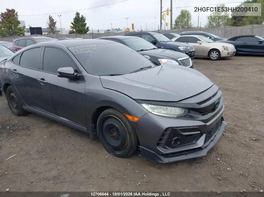 HONDA CIVIC 2017, VIN 2HGFC1E53HH200410