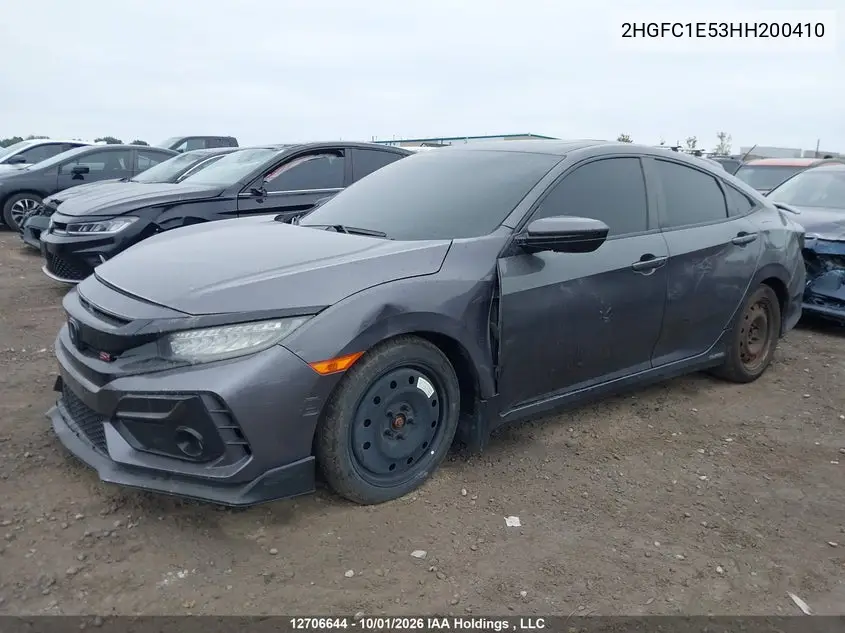 2017 HONDA CIVIC VIN 2HGFC1E53HH200410 — фото 2