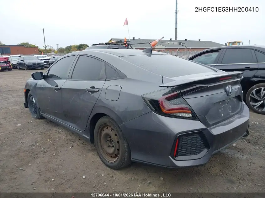 2017 HONDA CIVIC VIN 2HGFC1E53HH200410 — фото 3