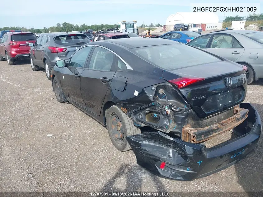 2017 HONDA CIVIC VIN 2HGFC2F5XHH021009 — фото 3