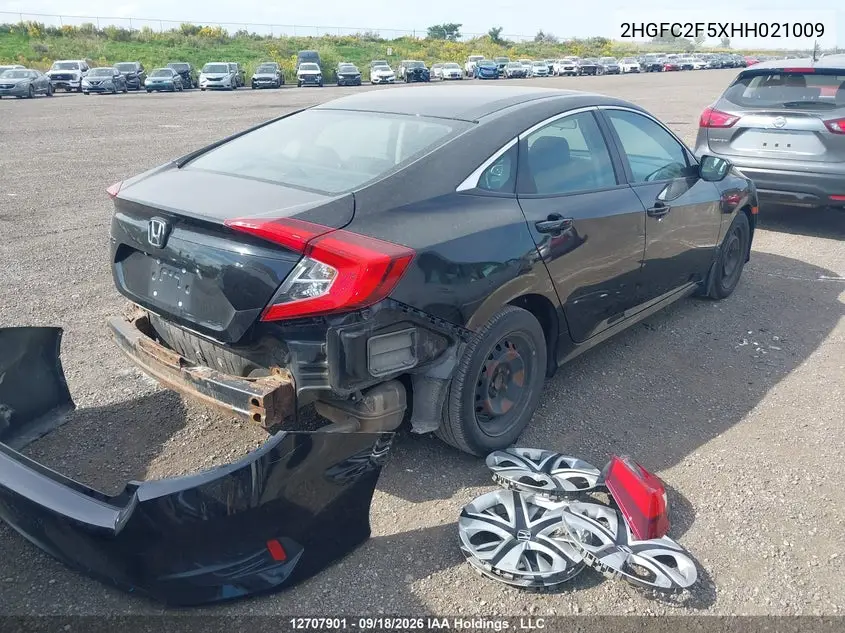 2017 HONDA CIVIC VIN 2HGFC2F5XHH021009 — фото 4