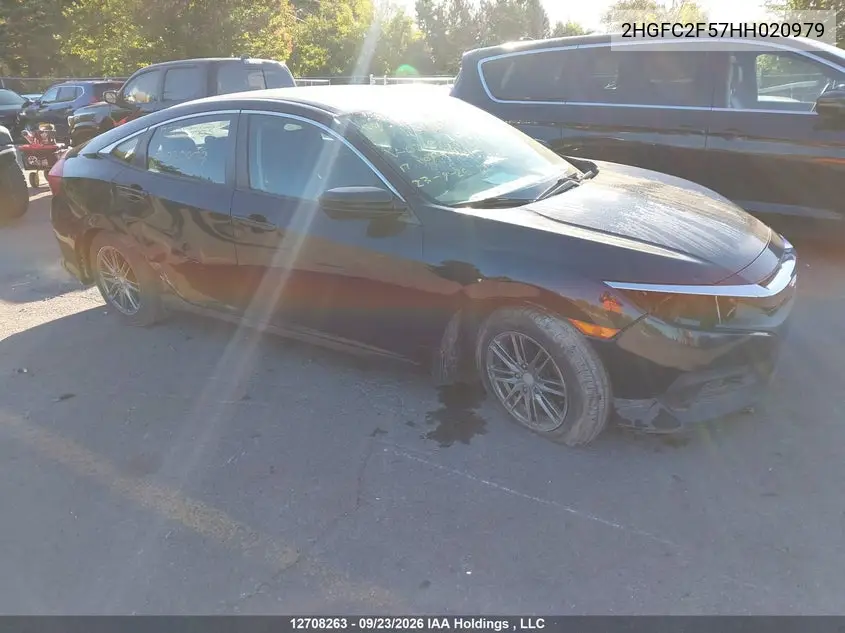 HONDA CIVIC 2017, VIN 2HGFC2F57HH020979