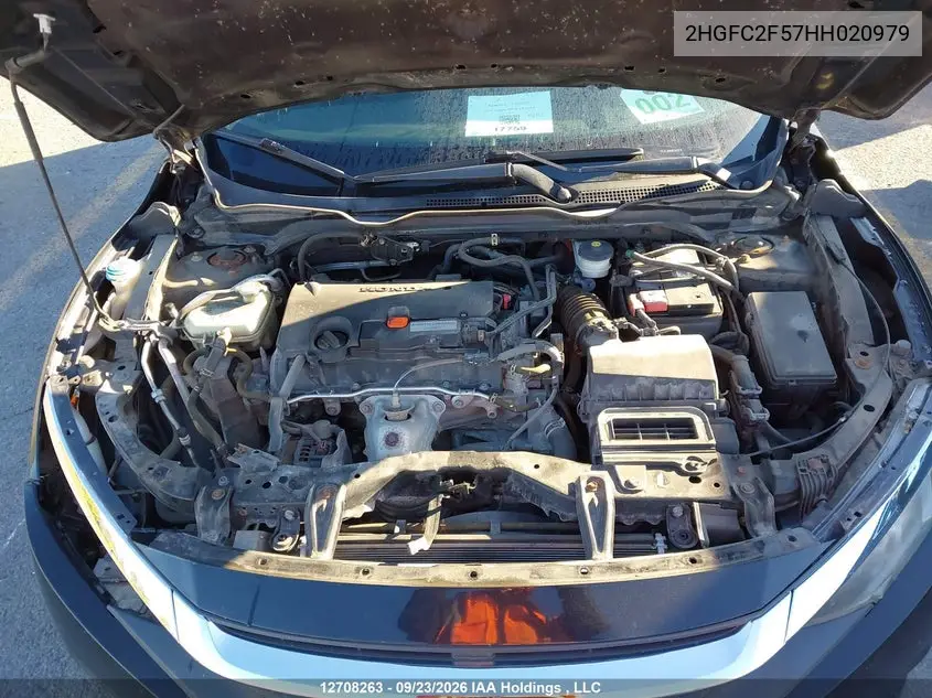 2017 HONDA CIVIC VIN 2HGFC2F57HH020979 — фото 10