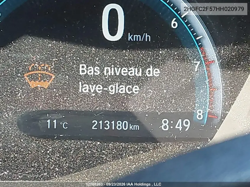 2017 HONDA CIVIC VIN 2HGFC2F57HH020979 — фото 15