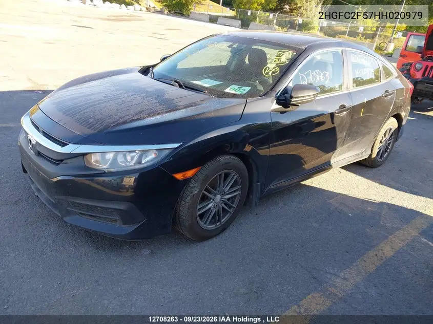 2017 HONDA CIVIC VIN 2HGFC2F57HH020979 — фото 2