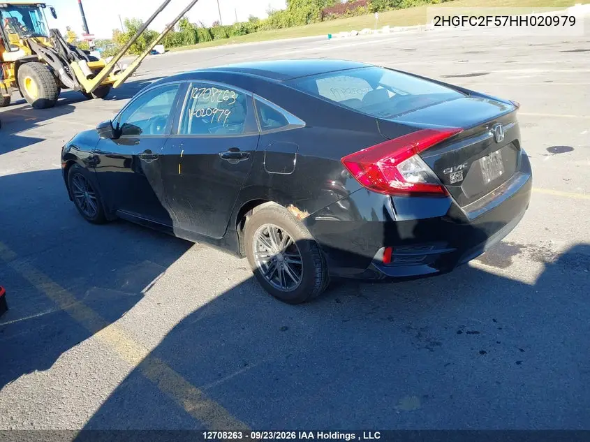 2017 HONDA CIVIC VIN 2HGFC2F57HH020979 — фото 3