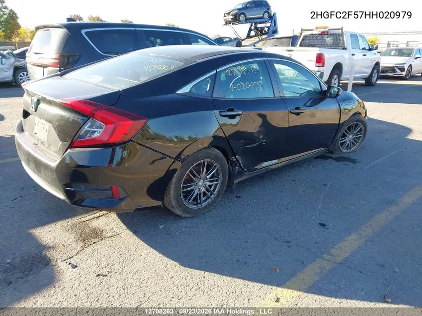 2017 HONDA CIVIC VIN 2HGFC2F57HH020979 — фото 4