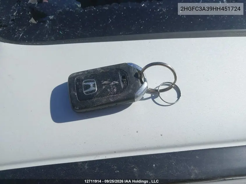 2017 HONDA CIVIC VIN 2HGFC3A39HH451724 — фото 10
